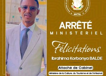 Guinée : Ibrahima Korboya Baldé exprime sa reconnaissance après sa nomination comme attaché de cabinet au MCTA